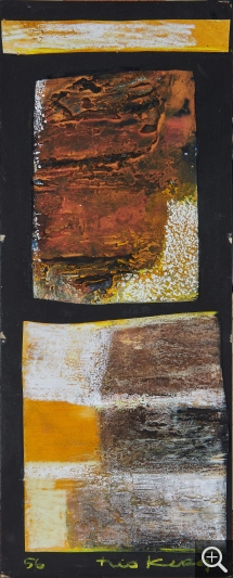 Théo KERG (1909 -1993), Contrejour, 1956, huile sur carton, 39,2 x 15,5 cm. Le Havre Musée d’art moderne André Malraux