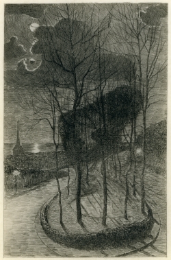 Gaston Prunier, Le Jardin des Soupirs, Eau-forte tirée de l’album À travers Le Havre, effets de soir et de nuit, , Le Havre,1892 bibliothèque municipale. © Le Havre Gaston Prunier, Le Jardin des Soupirs, Eau-forte tirée de l’album À travers Le Havre, effets de soir et de nuit, , Le Havre,1892 bibliothèque municipale. © Le Havre