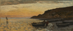Claude MONET (1840-1926), La Plage de Sainte-Adresse, 1864, huile sur toile, 30 x 69 cm. Japon - Tochigi  Tochigi Prefectural Museum of Fine Arts. © Tochigi Prefectural Museum of Fine Arts