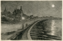 Gaston Prunier, Le boulevard maritime, Eau-forte tirée de l’album À travers Le Havre, effets de soir et de nuit, , Le Havre,1892 bibliothèque municipale. © Le Havre Gaston Prunier, Le boulevard maritime, Eau-forte tirée de l’album À travers Le Havre, effets de soir et de nuit, , Le Havre,1892 bibliothèque municipale. © Le Havre