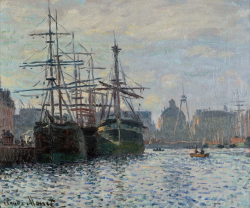 Claude MONET (1840-1926), Le Bassin du Commerce, Le Havre, vers 1874, huile sur toile, 37 x 45 cm. Liège - La Boverie. © Musée des Beaux-Arts de Liège/La Boverie