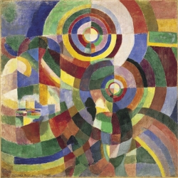 Sonia Delaunay (Stern Terk Sarah Sophie, Prismes électriques, 1914, huile sur toile, 250 x 250 cm. Paris. © Pracusa S.A.