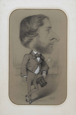 Claude MONET (1840-1926), Eugène Lecadre, vers 1858, crayon noir sur papier avec rehauts de craie blanche, 48 x 30 cm. 'Collection particulière. © François Doury