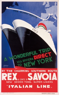 Giovanni PATRONE, Rex & Conte di Savoia, affiche publicitaire. ©Collection Alessandro Bellenda