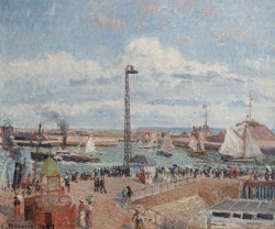 Camille PISSARRO (1831-1903), L'Anse des Pilotes et le brise-lames est, Le Havre, après-midi, temps ensoleillé (détail), 1903, oil on canvas, 54.5 x 65.3 cm. . © 2013 MuMa Le Havre / David Fogel