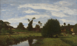 Eugène BOUDIN (1824-1898), Paysage normand, 1854-1858, huile sur bois, 34 x 57 cm. Japon - Saitama - Museum of Modern Art - dépôt du Marunuma Art Park - Asaka. © Marunuma Art Park - Asaka