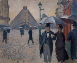 Gustave CAILLEBOTTE (1848-1894), Rue de Paris, temps de pluie, 1877, huile sur toile, 54 x 65 cm. Paris, musée Marmottan Monet, legs Michel Monet, 1966. © Christian Baraja / Bridgeman Images