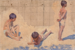 Henri Edmond CROSS (1856-1910), Étude pour « Plage de Baigne-Cul », 1891-1892, huile sur toile, 23 x 34 cm. collection Christohe Karvelis-Senn ©François Doury Henri Edmond CROSS (1856-1910), Étude pour « Plage de Baigne-Cul », 1891-1892, huile sur toile, 23 x 34 cm. collection Christohe Karvelis-Senn ©François Doury