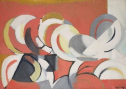 Jacques Lagrange "Les Assiettes", 1950, huile sur toile, 67 x 94 cm. Le Havre Musée d’art moderne André Malraux Jacques Lagrange "Les Assiettes", 1950, huile sur toile, 67 x 94 cm. Le Havre Musée d’art moderne André Malraux