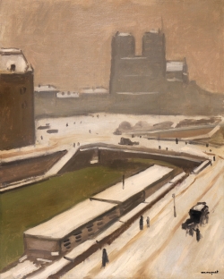 Albert MARQUET (1875-1947), Notre-Dame de Paris sous la neige, 1916, oil on canvas, 81 x 65 cm. . © Courtoisie Galerie de la Présidence - Paris