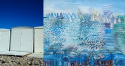 Cabane de plages au Havre / Raoul DUFY (1877-1953), Les Régates au Havre, 1925, huile sur toile, 52,5 x 63,5 cm. Collection particulière. © MuMa Le Havre / Charles Maslard © Adagp, Paris 2019