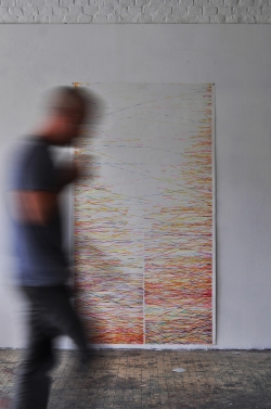 Patrice Balvay, Drawing by walking n°2 et portrait, 2017 © Sabine Meier Patrice Balvay, Drawing by walking n°2 et portrait, 2017 © Sabine Meier