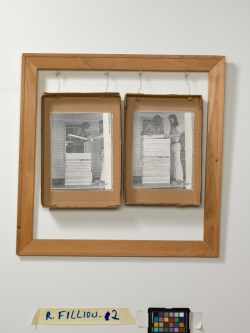 Robert FILLIOU (1926), Mensurations (collage 2), 1972, bois, 59,7 x 60 cm. Le Havre, musée d’art moderne André Malraux. © MuMa Le Havre / Florian Kleinefenn