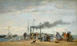 Eugène BOUDIN (1824-1898), Jetty and Wharf at Trouville, 1863, oil on wood, 34.8 x 58 cm. . © Washington, National Gallery of Art