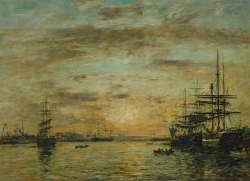 Eugène BOUDIN (1824-1898), Le Havre, le bassin de l’Eure, 1885, huile sur toile. Évreux, musée d’art, histoire et archéologie. © RMN-Grand Palais / Agence Bulloz