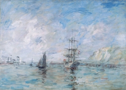 Eugène BOUDIN (1824-1898), Le Port de Dieppe, ca. 1896, huile sur toile. © Honfleur, musée Eugène Boudin / Henri Brauner