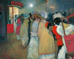 Piet VAN DER HEM (1885-1961), Moulin rouge, vers 1908-1909, huile sur toile, 81 x 100 cm. Collection particulière, courtesy Mark Smit Kunsthandel, Pays-Bas. © Droits réservés / courtesy Mark Smit Kunsthandel, Pays-Bas