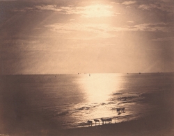 Gustave LE GRAY (1820-1884), Le Soleil au zénith – Océan n°22, Normandie, 1856, papier albuminé à partir d'un négatif verre au collodion, 31.8 x 40.7 cm. Le Havre, Bibliothèque Municipale