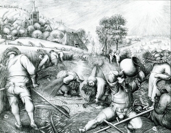Pieter VAN DER HEYDEN (1530-1572), Les Quatre Saisons, d'après Pieter Brugel I dit l'Ancien (ca. 1525/1530-1569), 1570, burin, 22,5 x 28,5 cm. Caen, musée des beaux-arts. © Droits réservés