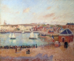 Camille PISSARRO (1831-1903), L'Avant port de Dieppe, après midi, soleil, 1902, huile sur toile, 53,5 x 65 cm. Dieppe, château-musée. © Ville de Dieppe / BL Legros