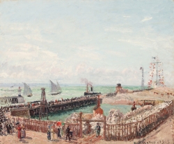 Camille PISSARRO (1831-1903), Entrée du port du Havre et le brise-lames ouest, soleil, matin, huile sur toile, 57,2 x 64,8 cm. © Memphis, Dixon Gallery & Gardens