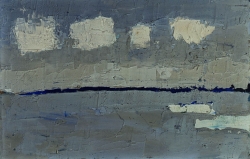 Nicolas de STAËL (1914-1955), Looking towards Le Havre, 1952, oil on board, 14 x 22 cm. Private collection. © J.L. Losi — © ADAGP, Paris, 2014