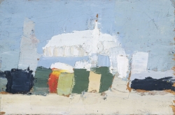 Nicolas de STAËL (1914-1955), Le Lavandou, 1952, huile sur contreplaqué, 12 x 18 cm. Collection privée. © J.L. Losi — © ADAGP, Paris, 2014