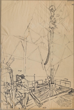 Reynold ARNOULD (1919-1980), Esso, feutre sur papier, 58,7 x 39,5 cm. Le Havre, musée d’art moderne André Malraux, don Marthe Arnould, 1981. © 2015 MuMa Le Havre / Charles Maslard