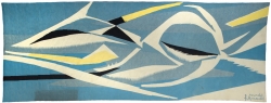 Reynold ARNOULD (1919-1980), La Vague, 1961, tapisserie d’Aubusson (lissier : Olivier Pinton), 215 x 575 cm. Le Havre, musée d’art moderne André Malraux. Don de l’artiste et du lissier, 1961. © 2016 MuMa Le Havre / Charles Maslard