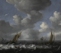 Ludolf  BACKHUYSEN (1630-1708), Marine, 2nde moitié du XVIIe siècle, huile sur toile, 84,5 x 97,3 cm. MuMa Le Havre, Musée d’art moderne André Malraux. © MuMa Le Havre / Florian Kleinefenn