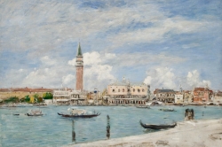 Eugène BOUDIN (1824-1898), La Place Saint-Marc à Venise vue du Grand Canal, 1895, huile sur toile, 50,2 x 74,2 cm. © MuMa Le Havre / Florian Kleinefenn