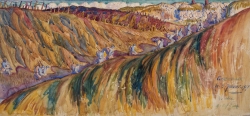 Albert COPIEUX (1885-1956), La Relève. Erbeviller, 1917, gouache and pencil on paper. © MuMa Le Havre / Charles Maslard