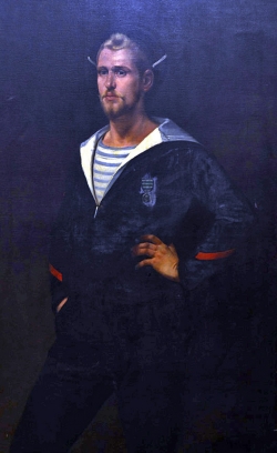 Alfred Charles WEBER (1862-1922), Portrait du père de l'artiste en marin, 1887, huile sur toile, 173,5 x 106 cm. Le Havre Musée d’art moderne André Malraux. © MuMa Le Havre