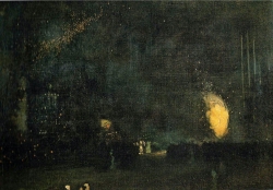 James Whistler, Nocturne en noir et or-La boule de feu, 1875. Detroit