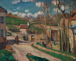 Camille PISSARRO (1831-1903), Un Carrefour à l’Hermitage, Pontoise, 1876, huile sur toile, 38,5 x 46,5 cm. © MuMa Le Havre / David Fogel Camille PISSARRO (1831-1903), Un Carrefour à l’Hermitage, Pontoise, 1876, huile sur toile, 38,5 x 46,5 cm. © MuMa Le Havre / David Fogel