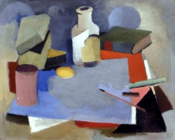 Jean Lasne "La boite à gouaches", 2eme quart du 20ème siècle, huile sur toile, 38 x 46. Le Havre Musée d’art moderne André Malraux Jean Lasne "La boite à gouaches", 2eme quart du 20ème siècle, huile sur toile, 38 x 46. Le Havre Musée d’art moderne André Malraux