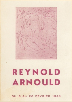 Prospectus de l’exposition de Reynold Arnould à l’Office national du tourisme et de la propagande de la Principauté de Monaco, février 1943. 16 x 11,7 cm. Collection Rot-Vatin