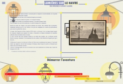 Capture d'écran de l'exposition numérique "Lumières sur Le Havre". © Archives municipales Le Havre / Développeur Axel Lavoie / Infographiste Cassandre Bastida