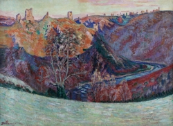 Armand GUILLAUMIN (1841-1927), Crozant, les ruines côté de la Creuse, le matin , 1897, huile sur toile. Musée d'Art et d'Archéologie, Guéret. © Musée d'Art et d'Archéologie de Guéret / Darré