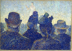 Louis Hayet, La Parade, 1888, huile sur carton, 19,2 x 27,2 cm. Genève. © Studio Monique Bernaz