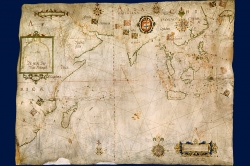 Carte nautique de l’océan indien et des mers de chine, Evert Gijsbertsz, Edam, 1599 ©Bibliothèque nationale de France