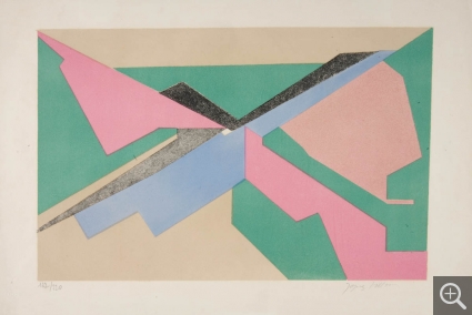 Jacques VILLON (1875-1963), Coursier, sans date, lithographie sur papier, 38,6 x 57 cm. Le Havre, musée d'art moderne André Malraux, achat de la Ville, 1958. © 2005 MuMa Le Havre / Florian Kleinefenn © ADAGP, Paris 2020