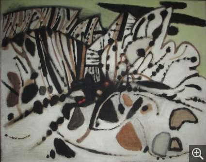 Mario PRASSINOS (1916-1985), Le Ciel jaune, 1952, huile sur toile, 73,3 x 92 cm. Le Havre, musée d'art moderne André Malraux, don de l'artiste, 1953. © MuMa Le Havre © ADAGP, Paris 2020
