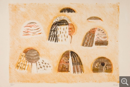 Zoran MUŠIČ (1909-2005), Femmes des îles, lithographie, 38,6 x 57 cm. Le Havre, musée d'art moderne André Malraux, achat de la Ville, 1959. © 2005 MuMa Le Havre / Florian Kleinefenn © ADAGP, Paris 2020