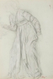 Edgar DEGAS (1834-1917), Étude de draperie. Étude pour Sémiramis construisant Babylone, ca. 1860-1862, graphite, pierre noire et gouache blanche, sur papier vergé gris-bleu, 32,8 x 31,3 cm. © MuMa Le Havre / Florian Kleinefenn