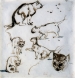 Eugène DELACROIX (1798-1863), Six études de chats, encre brune sur papier vélin, 18,8 x 18 cm. © MuMa Le Havre / Charles Maslard