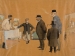 Robert FRÉMOND, Les collectionneurs havrais visitant une galerie de peinture, vers 1906-1910, aquarelle sur papier, 54 x 71 cm. Don des descendants de Georges Dussueil, 2017. © MuMa Le Havre / Florian Kleinefenn