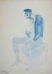 Pablo PICASSO (1881-1973), Le mendiant, 1904, aquarelle sur papier, 36 x 26 cm. © MuMa Le Havre / Charles Maslard — © Succession Picasso, 2013